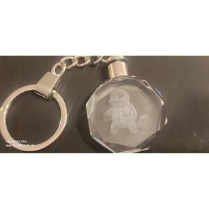 Pokemon Squirtle Keychain Crystal LED Light Up Keyring Anime Charm